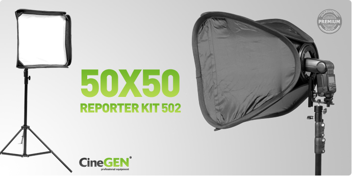 Zestaw reporterski ReporterKit 502 - softbox ze statywem