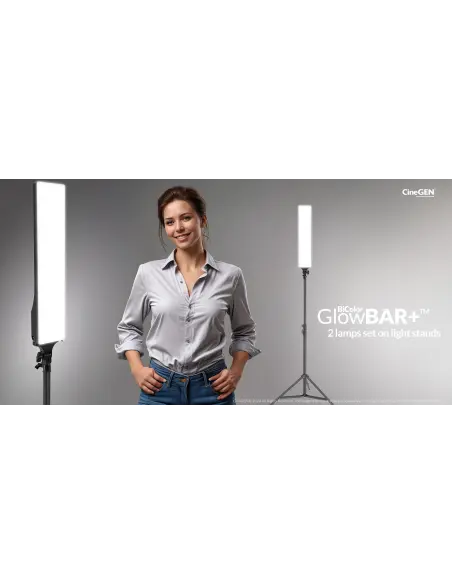 Zestaw 2 lamp panelowych LED pionowych +statywy