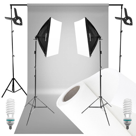 Zestaw z tłem BaseLStudio™ 2x 50x50cm 150W LED