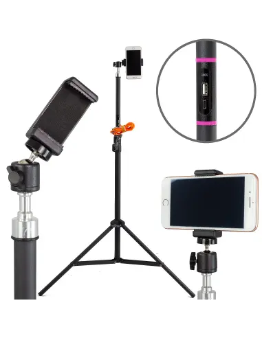 Studyjny statyw oświetleniowy USB mocny głowica + uchwyt