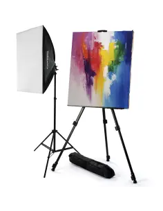 Sztaluga malarska 160cm + lampa softbox 50x70 125W