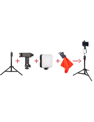 Statyw oświetleniowy 100cm z akcesoriami