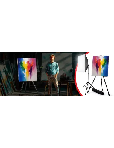 Sztaluga malarska 180cm + lampa softbox 40x60 85W