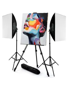 Sztaluga malarska 180cm + zestaw lamp 50x70 85W