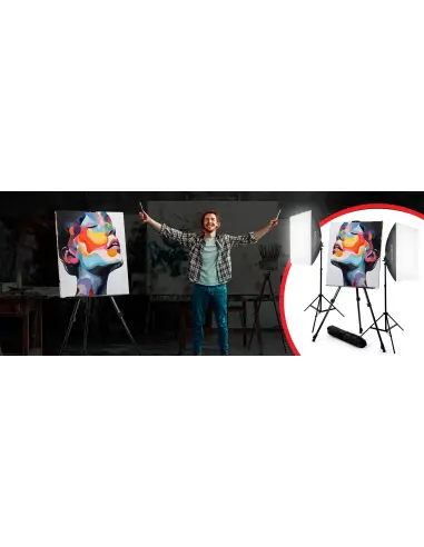 Sztaluga malarska 180cm + zestaw lamp 50x70 125W