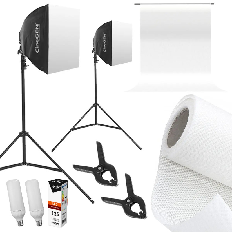 Keylight Background Set 2x50cm 125W LED Studio Kit