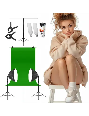 Zestaw z tłem Keylights™ 2x 40x60cm 125W LED