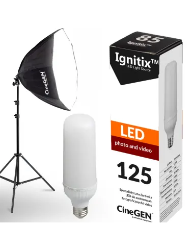 Zestaw z tłem StudioLights™ 2x octa 60cm 125W LED