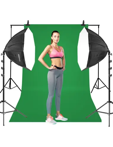 Zestaw z tłem StudioLights™ 2x octa 60cm 125W LED