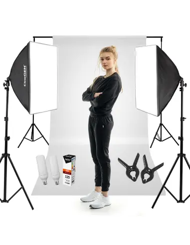 Набір зі студійним фоном StudioLights™ 2x 40x40 см 125 Вт LED