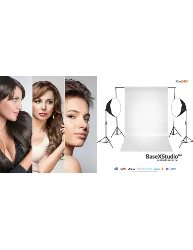 Zestaw z tłem StudioLights™ 2x octa 90cm 125W LED