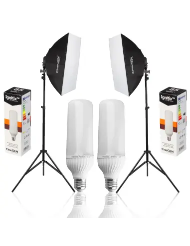 Zestaw z tłem StudioLights™ 2x 40x60cm 125W
