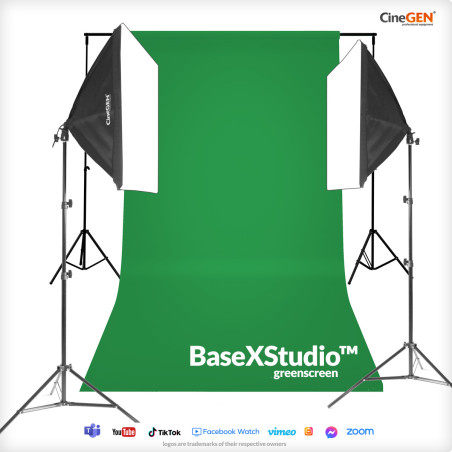 BaseXStudio™ zestaw z GreenScreen 2x 50x50 65W