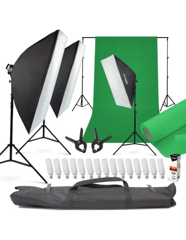 StudioPro™ Background Kit with Softbox 15x125 LED Lamps