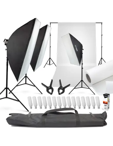 StudioPro™ Background Kit with Softbox 15x125 LED Lamps