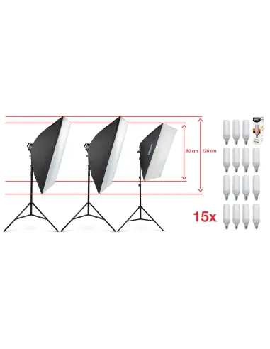 StudioPro™ Background Kit with Softbox 15x125 LED Lamps