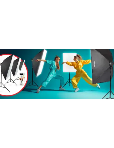 StudioPro™ Background Kit with Softbox 15x125 LED Lamps