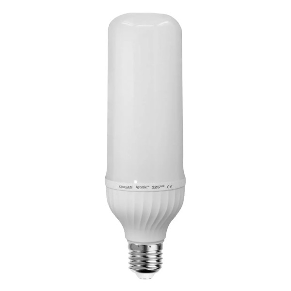 CineGEN Ignitix 125 LED bulb with E27 screw base, "125" written on the body