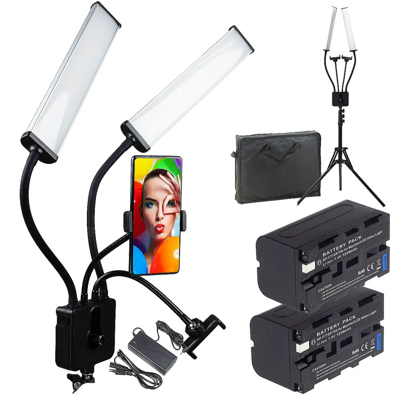 Modulares LED-Set CGRI-21 mit Stativ  i  2 Akkus