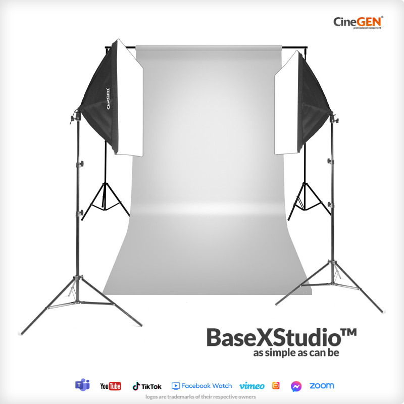 Zestaw z tłem BaseXStudio™ 2x 40x40cm 125W