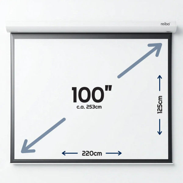 Parker™ 100 Projektorleinwand 220x125 | reiba®