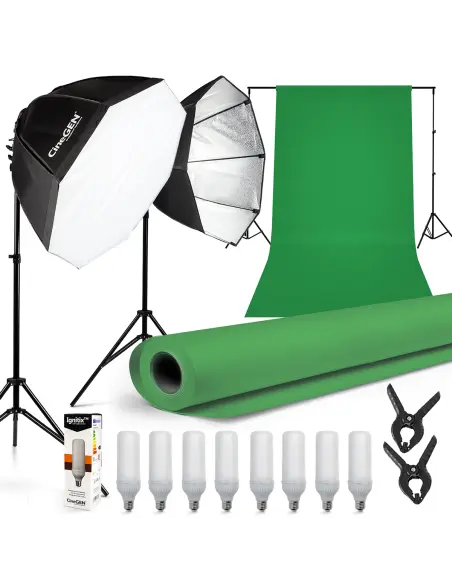 Zestaw z tłem ProSetup™ 8x85W LED octa 80cm