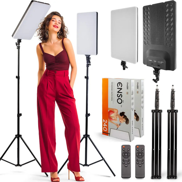 Zestaw 2 lamp LED ENSÖ 240 na statywie | CineGEN