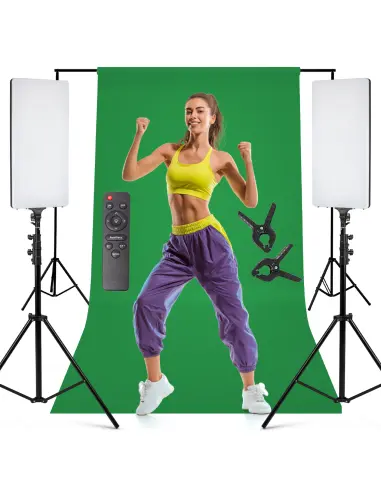 Zestaw z zielonym tłem 2x lampa panelowa LED 320