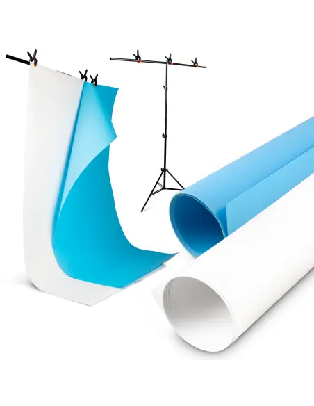 Blue and White T-Bar Set