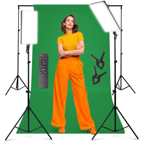 Grünes Set: 2x LED-Panel Lampe 240