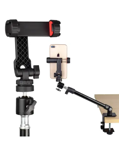 Uniwersalny statyw biurkowy z głowicą i adapterem