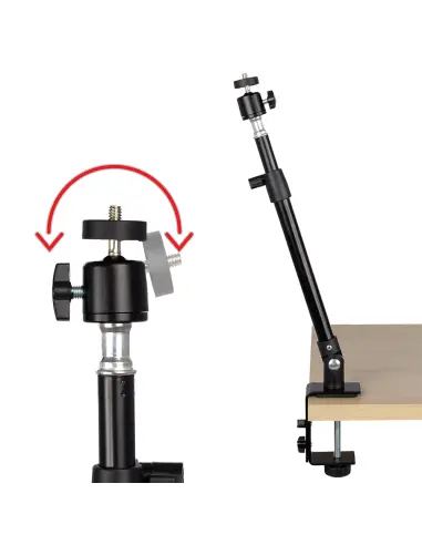 Uniwersalny statyw biurkowy z głowicą i adapterem