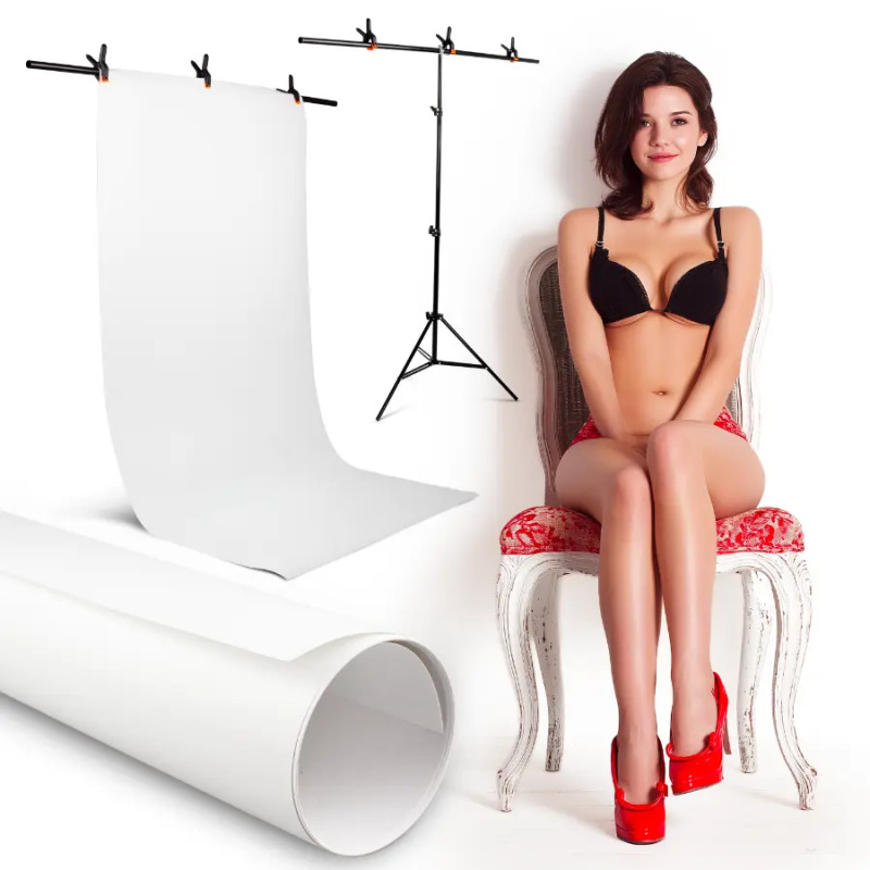 Set mit weißem Hintergrund, 150x200 cm, T-Träger Balken
