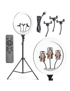 Lampa pierścieniowa ring LED z pilotem i statywem