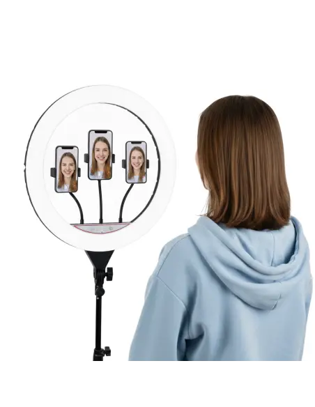 Lampa pierścieniowa ring LED z pilotem i statywem