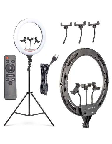 Lampa pierścieniowa ring LED z pilotem i statywem