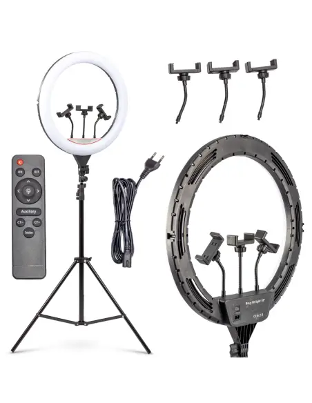 Lampa pierścieniowa ring LED z pilotem i statywem