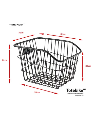 Kosz rowerowy tylni z dodatkowymi odblaskami