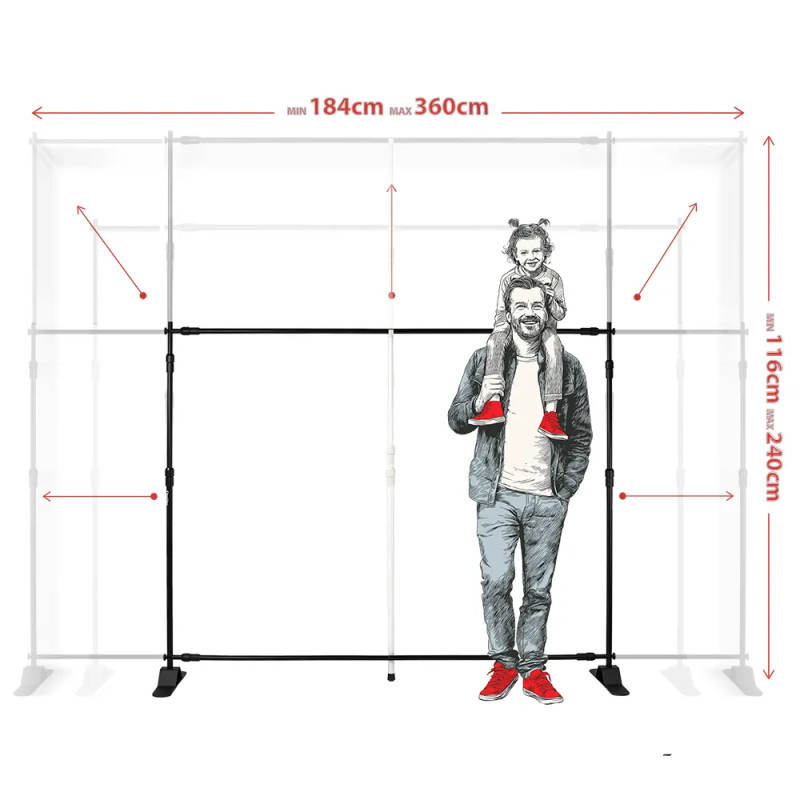 Stelaż do dekoracji 360x240 cm zestaw do wieszania