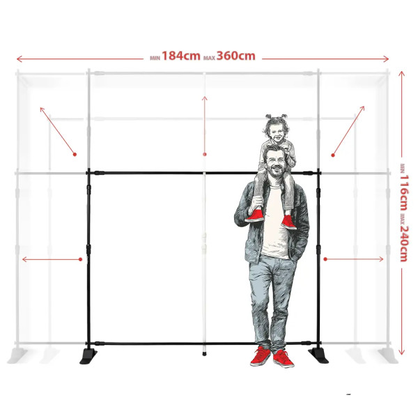 Stelaż do dekoracji 360x240 cm zestaw do wieszania