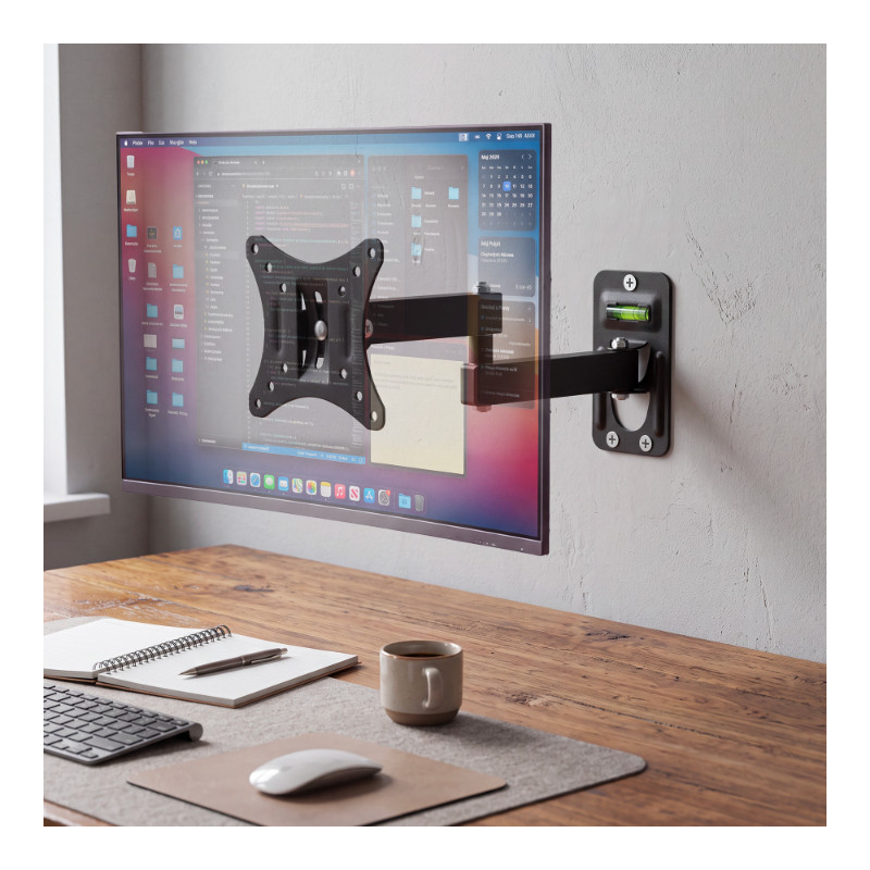 Uchwyt na monitor ścienny regulowany 60-320cm 8kg SOLIDNY
