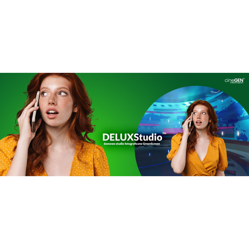 Zestaw DELUXStudio GreenScreen 8x65W 40x40cm