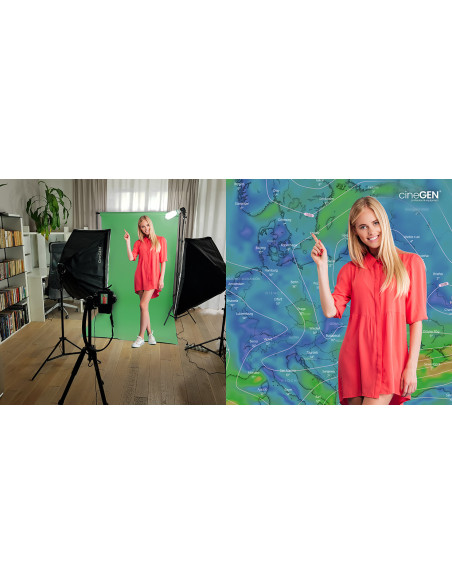 Zestaw DELUXStudio GreenScreen 8x125W octa 70cm