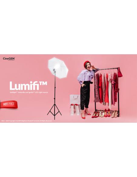 Lumifi™ studyjna lampa 100 LED z parasolką 84cm