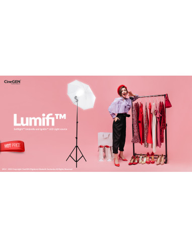 Lumifi™ studyjna lampa 100 LED z parasolką 110cm