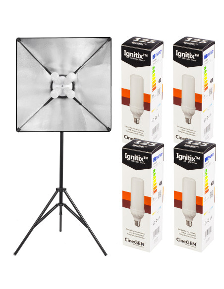 Lumilux™ 2 softboksy 4-żarówkowe LED 40x40cm 801