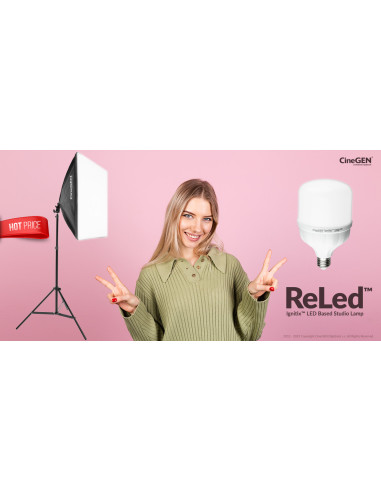ReLed™ Zestaw Oświetleniowy LED z Softboxem 50x50