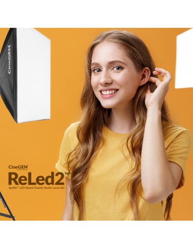 ReLed2™ Podwójny zestaw LED z softboksami 50x50