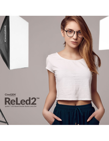 ReLed2™ Podwójny zestaw LED z softboksami 50x50