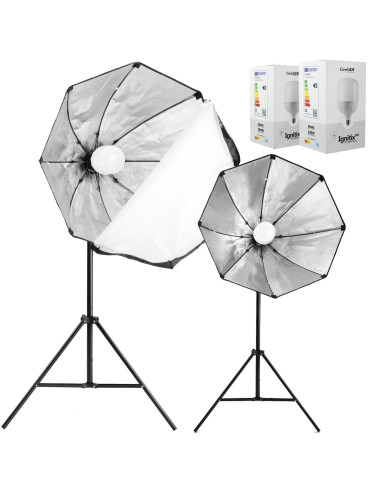 ReLed2™ Podwójny zestaw LED z softboksami octa 90